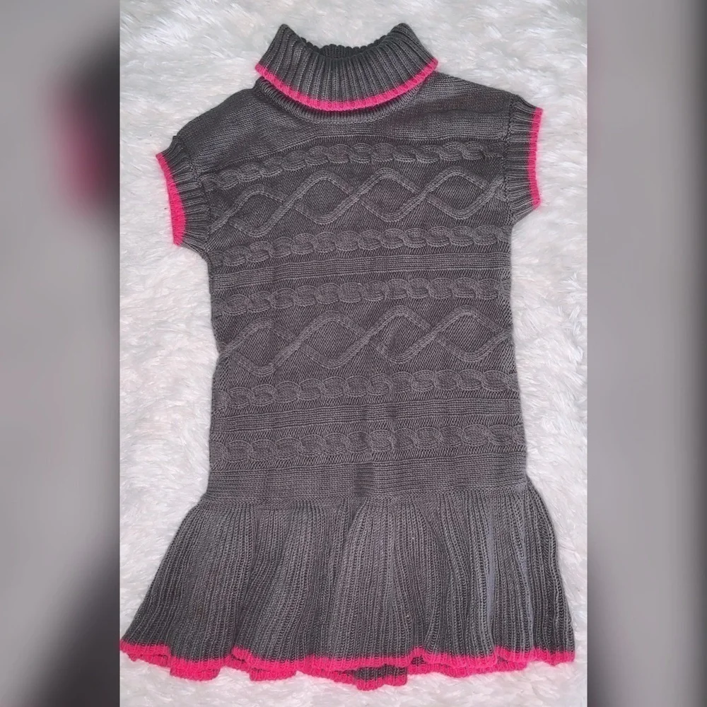 Gymboree Sweater Dress Girls 4 Gray Pink